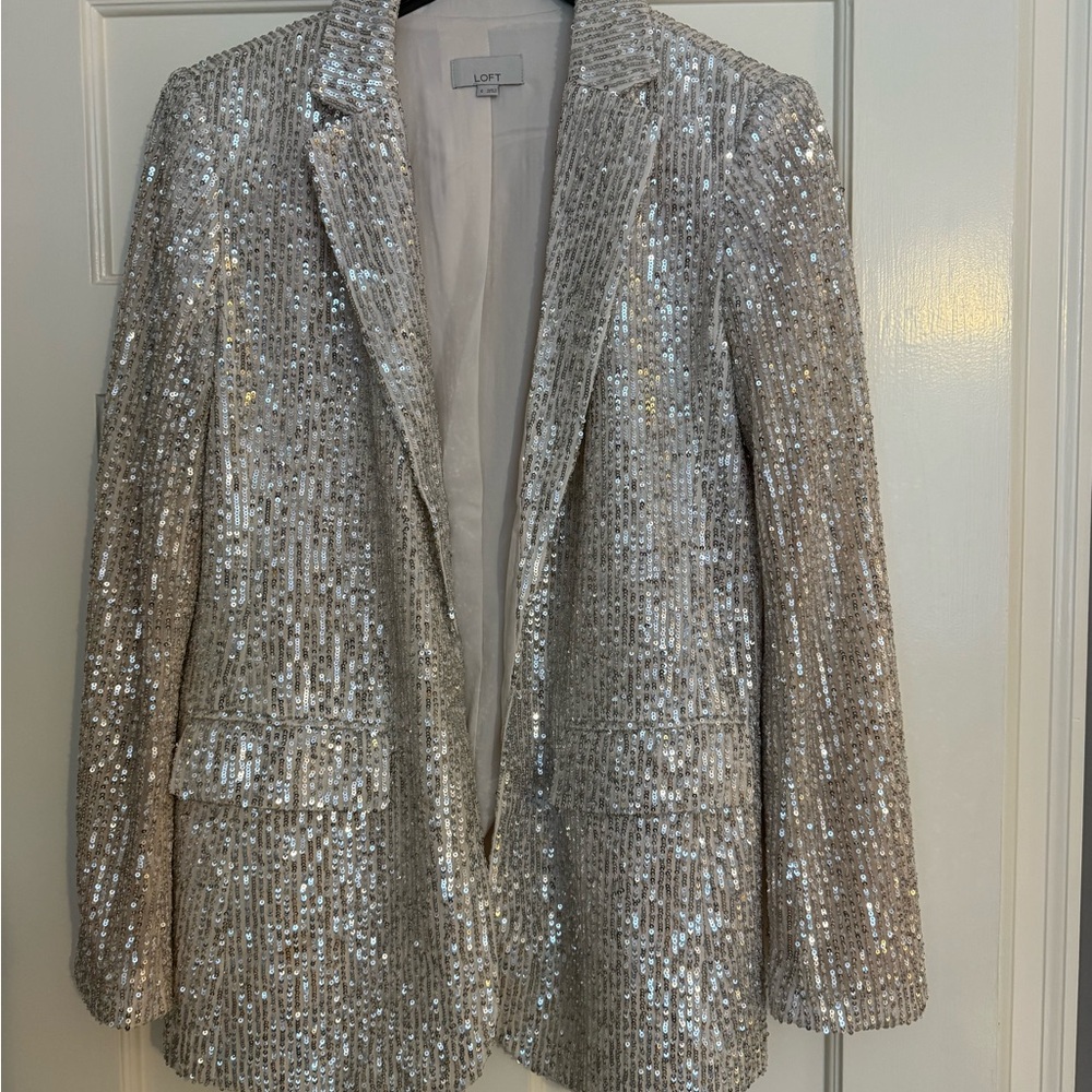 LOFT Shimmering Silver Women's Blazer